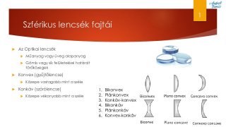 4. Vékony szférikus lencsék leképezése és számítása